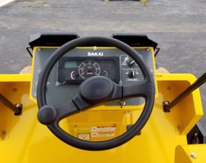 SV414 soil compactor operator station with dash panel.