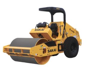 Sakai SV414D 67" 8 ton smooth drum soil roller with traction control.