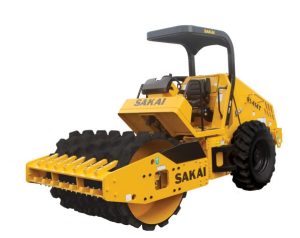 Sakai SV414T 67" 8 ton soil compactor with padfoot or sheeps foot drum and optional lug or tractor tires.