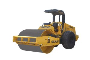 Sakai SV544D smooth drum vibratory 84" 12 ton soil compactor with traction control.