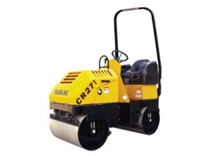 The CR271 is a small asphalt roller or compact landscaping roller with 35.5" double drums and vibration.