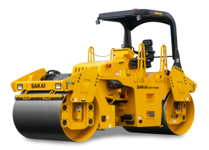 SW774 66" or 11 ton double drum vibratory and oscillatory tandem asphalt roller that is made in the USA.