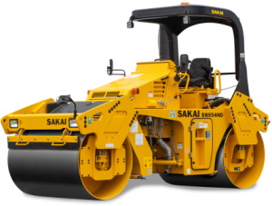 SAKAI SW654ND asphalt roller with oscillation and vibration selectable in both of the double drums.