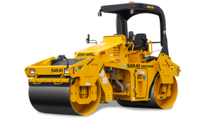 58" 8 ton asphalt roller with double drum oscillation and vibration.
